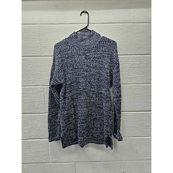 Gap Women's Turtleneck Chunky Marled Sweater Tunic Small Blue - Picture 1 of 8